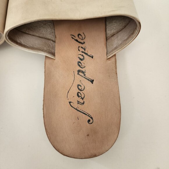 Free People Womens Sandals Size 38 Leather Beige Made In India - Picture 3 of 10
